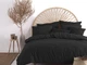 Постельное белье Limasso Stonewashed Ranforse 200 х 220 см Black - изображение 1