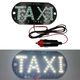 Автомобильная табличка-шашка TAXI на лобовое стекло от прикуривателя LED для такси 12V белая на присосках - изображение 1