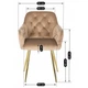 Стілець оксамитовий MEBEL ELITE RAYA, бежевий, золотий ME.RAYA/BZ/ZL/V/K - зображення 9