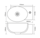 Раковина подвесная Mixxus Premium DIVERSE-1201-L 400х215х140mm с отверстием под смеситель и переливом (MP6507) - изображение 5
