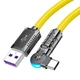 Кабель швидкої зарядки з обертовим конектором Hoco U118 USB-A на USB-C Передача даних 5A 100W Силікон LED-Індикатор 1.2м Yellow - зображення 4