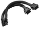 Кабель переходник в оплетке 18 AWG 20 см 2xGPU 6 pin (FEMALE Dual) -> 8 PIN GPU (MALE) PCI-E (6+2) VGA на видеокарту Черный - изображение 1