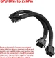 Кабель переходник в оплетке 18 AWG 20 см 2xGPU 6 pin (FEMALE Dual) -> 8 PIN GPU (MALE) PCI-E (6+2) VGA на видеокарту Черный - изображение 10