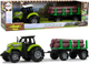 Zabawka LEAN Toys Farma Traktor z przyczepą na bele drewna z dźwiękiem Zielony 11113 (5905214974114) - obraz 2