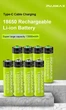 Батарейки Pujimax 18650 Li-Ion 13000mWh з Type-C зарядкою, 2 шт - зображення 2