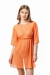 Пляжная женская легкая туника из сеточки 86-395с One size(L-XL) Оранжевая (2000002707011) - изображение 6