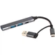 Концентратор Dynamode USB Type-C + USB-A to 1хUSB-C 3.0 1хUSB-A 3.0 2xUSB-A 2.0 dark grey (DM-UH-314AC) - зображення 3