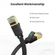 Патч корд Ugreen мережевий кабель 10 Гбіт \ Ethernet RJ45 Cat 7 плоский 0.5М Black (NW107) - зображення 2