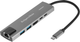 USB-hub Kruger&Matz USB-Type-C - HDMI/2x USB3.0/2x USB-C/RJ45 Grey (5901890040549) - obraz 1