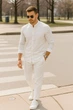 Чоловічий лляний комплект «Classic Linen» – сорочка + штани XXL - изображение 1