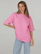 Набор футболок хлопковых оверсайз длинных женских Ray Oversize U0104W-Pink-Lilac L/XL 2 шт Розовый/Лиловый (RAY2000000037868) - изображение 3