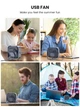 USB вентилятор портативный TOPK серый, 3 скорости. - изображение 3