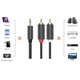 Аудіокабель Ugreen AV102 3.5 mm to 2RCA, 3 m Gray 10512 - изображение 2