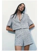 Костюм ZARA Cropped Tweed Blazer & Shorts S Клітинка (8205\270\044) - изображение 1
