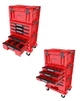 Модульный комплект ящиков на платформе на колесах Qbrick System PRO Drawer Workshop Set 4 2.0 RED Набор выдвижных ящиков для инструментов на колесиках для домашней мастерской и гаража Органайзер Красный - изображение 2