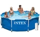 Круглый каркасный бассейн Intex 28200-4 с чашей из ПВХ фильтр насосом 2006 л/ч тентом и подстилкой 305х76 см Синий (127-9-28200-4) - изображение 1