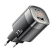 Сетевое зарядное устройство Essager Lingyun 33W GaN Digital Display Travel Charger Dual Port Type-C + USB-A Быстрая зарядка PD3.0+QC3.0 Цифровой дисплей ECTCA-LYB01-Z Black - изображение 1