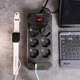 Сетевой фильтр удлинитель Yiwu F33U на 6 розеток 4 USB 2 Type-C и кнопкой выключения 5 м - изображение 2