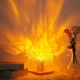 Ночник динамічний Куб акриловий з ефектами мерехтіння та води 3 кольори на підставці - зображення 8