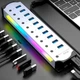 Хаб на 10 портів USB 3.0 BauTech з RGB підсвічуванням в алюмінієвому корпусі Сірий (1015-823-00) - зображення 2