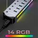 Хаб на 10 портів USB 3.0 BauTech з RGB підсвічуванням в алюмінієвому корпусі Сірий (1015-823-00) - зображення 5