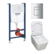 Набор Инсталляция Grohe Rapid SL 3884966Q c панелью смыва Even 38966000 + унитаз подвесной Klechniowska Combo Euro C530K с сиденьем Soft Close дюропласт - изображение 1