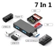 Кардридер Multifunction 7 в 1 Type C/USB2.0/USB3.0/Micro USB/TF/SD/USB-флеш ELOUGH 635 Silver - изображение 1