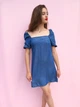 Жіноча однотонна сукня легкий денім із резинкою на спинці Boohoo Синя 9854-1111 M (42-44) - зображення 2