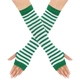 Мітенки біло-зелені у вузьку смужку One Size - зображення 1