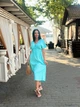 Длинное женское муслиновое платье Fashion 54/56 голубое - изображение 1