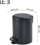 Kosz na śmieci do łazienki Gedy Potty 3 l Matt Black (8003341112274) - obraz 2