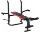 Складная скамья для тренировок Funfit 3864 до 110 кг со стойками для штанги Черно-красная - изображение 3