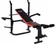 Складная скамья для тренировок Funfit 3864 до 110 кг со стойками для штанги Черно-красная - изображение 4