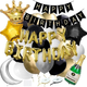 Balony Springos dekoracje z napisem happy birthday złoty/czarny/srebrny/biały 53 szt PS0034 (5907719445342) - obraz 10