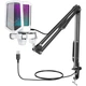 Микрофон конденсаторный Fifine AmpliGame A6TW USB кардиоидный White с RGB подсветкой и настольной подставкой - изображение 3