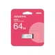 Флеш-накопичувач ADATA UR350 Silver Black 64GB USB 3.2 для ноутбука ПК металевий корпус - зображення 5
