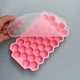 Форма для льда силиконовая Соты с крышкой розовая - изображение 4