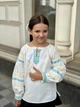 Вишиванка для дівчинки підліткова шкільна блуза українська вишита дитяча сорочка з мереживом святкова з орнаментом із льону бавовни IRmAS 1289 зріст розмір 164 біла - зображення 2