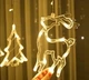 Гирлянда Штора с формами колокольчик, елка, олень 12 PCS light - изображение 2