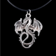 Кулон амулет дракон Dragon підвіска у вигляді дракона сріблястий - зображення 1