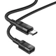 Переходник HOCO U107 Type-C male to Type-C female USB2.0 (1.2m) (Black) (219525) - изображение 2