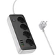 Удлинитель Hoco AC22 Sunlight (PD30W/1C/3A/4xSocket) (1.5m) Black - изображение 4