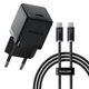 Сетевое зарядное устройство Baseus Palm Fast Charger 30W (1USB-C) + кабель Type-C to Type-C (P10111605113-01) (Cluster Black) (218997) - изображение 1