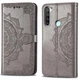 Кожаный чехол-книжка Epik Art Case с визитницей для Xiaomi Redmi Note 8T Серый - изображение 4