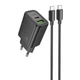 Сетевое зарядное устройство HOCO N63 Gentle PD30W+QC3.0 (1USB-A/1C) + кабель Type-C to Type-C (Black) (219734) - изображение 1