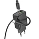 Сетевое зарядное устройство HOCO N63 Gentle PD30W+QC3.0 (1USB-A/1C) + кабель Type-C to Type-C (Black) (219734) - изображение 2