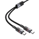 Дата кабель HOCO U139 Type-C to Type-C/Type-C 100W (1.2m) (Black) (219702) - зображення 2