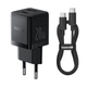 Мережевий зарядний пристрій Baseus Palm Fast Charger 20W (1USB-A/1C) + кабель Type-C to Type-C (P10111608) (Cluster Black) (226919) - зображення 1