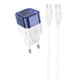 Сетевое зарядное устройство HOCO C125A Transparent 1C PD20W + Type-C to Type-C (Transparent blue) (192188) - изображение 1