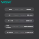 Триммер для стрижки аккумуляторный VGR V-995, 4 насадки, 7000 RPM, 2000 mAh - изображение 2